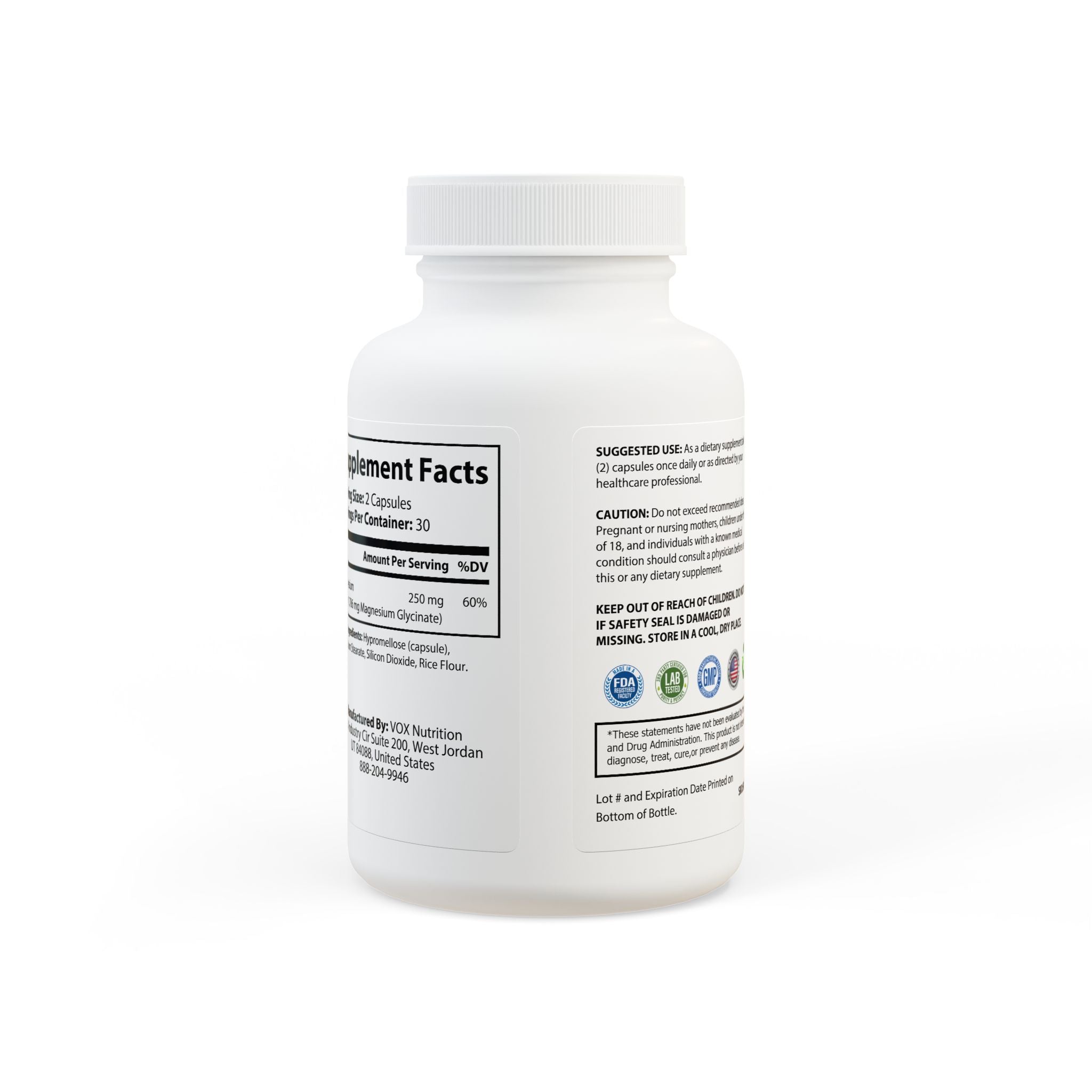 Calm & Restore Magnesium Glycinate Supplement (60 Capsules)