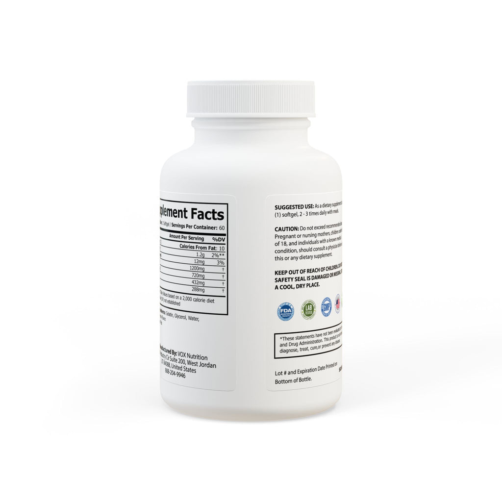 The Glowing Immune System Omega 3 Fish Oil Supplement (60 Softgels)