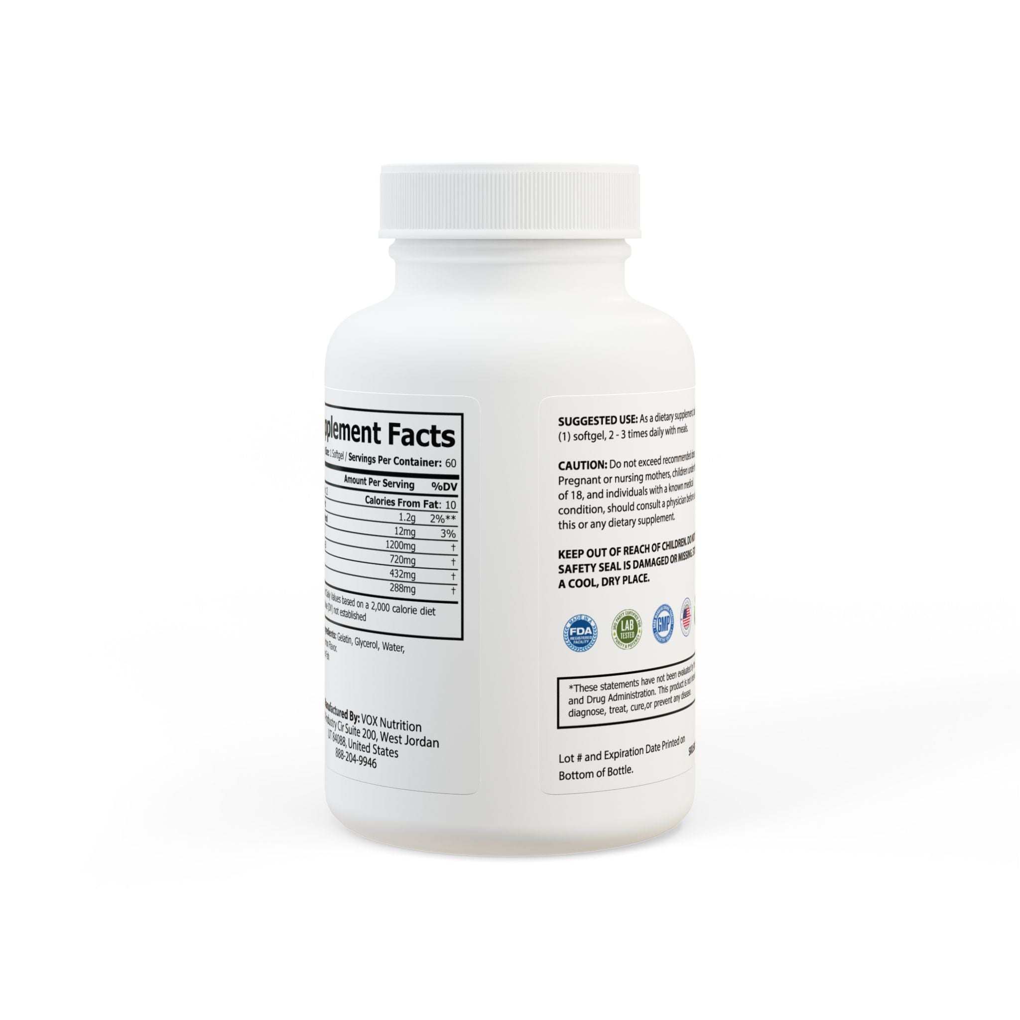 The Glowing Immune System Omega 3 Fish Oil Supplement (60 Softgels)
