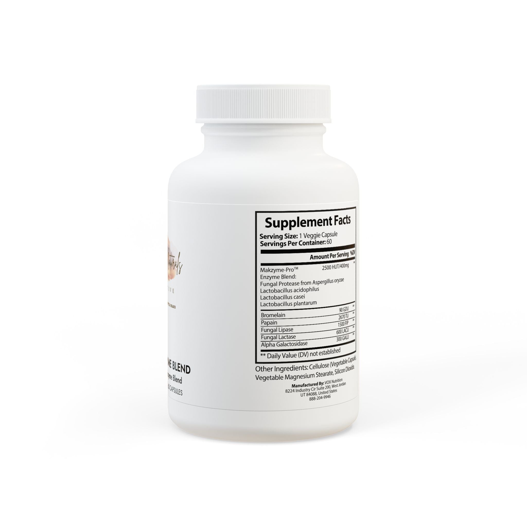 Glowing Support Digestive Enzyme Blend Supplement (60 Capsules)