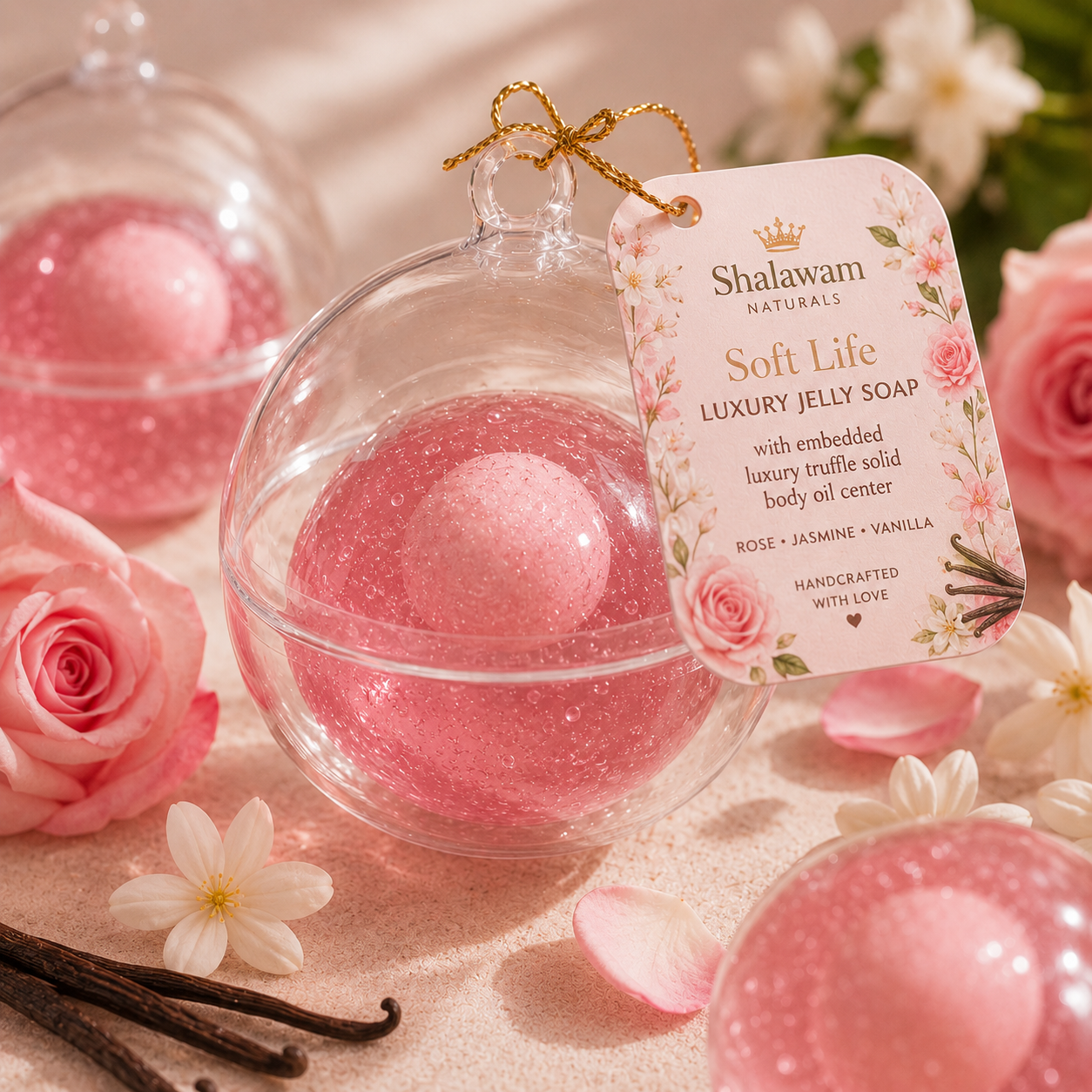 Soft Life™ Luxury Jelly Truffle Soap with Embedded Luxury Truffle Body Oil Center