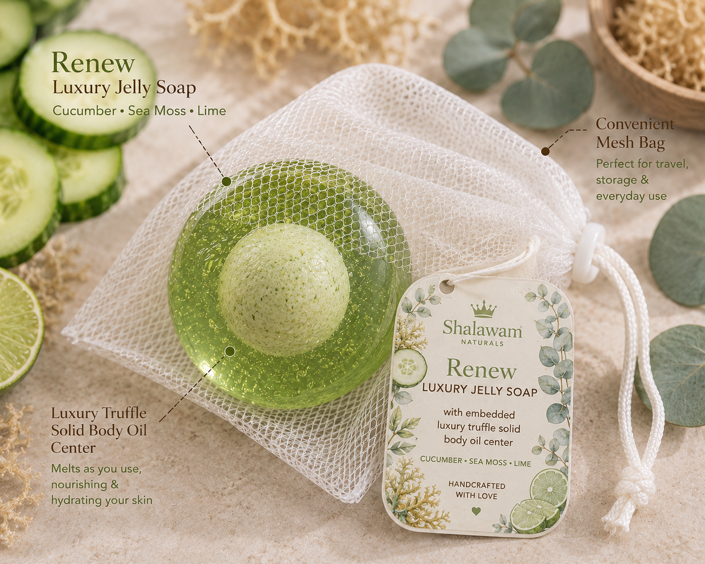 Renew™ Luxury Jelly Truffle Soap with Embedded Luxury Truffle Body Oil Center