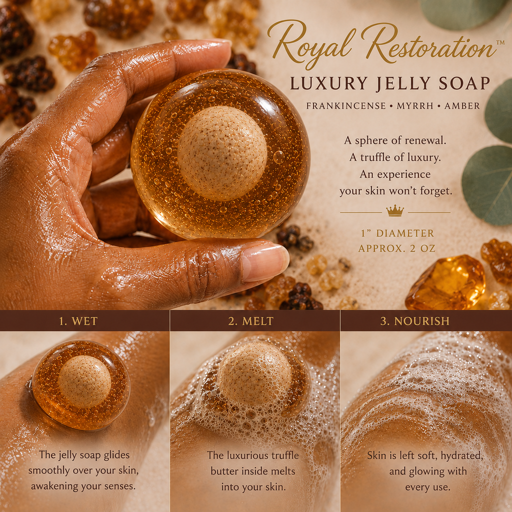 Royal Restoration™ Luxury Jelly Truffle Soap with Embedded Luxury Truffle Body Oil Center