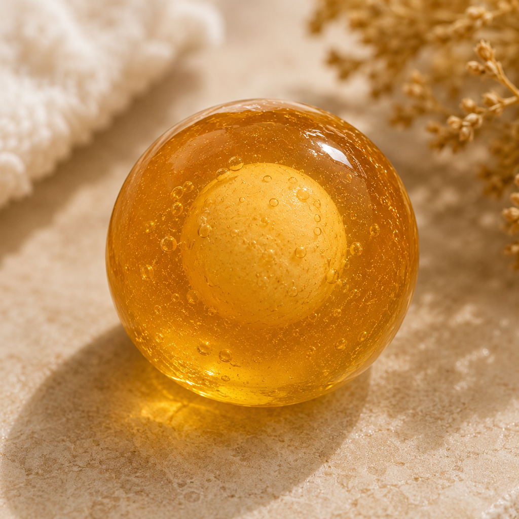 Golden Glow™ Luxury Jelly Truffle Soap with Embedded Luxury Truffle Body Oil Center